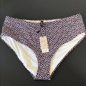 Huit Navy, Red & White Geometric Bikini Bottoms